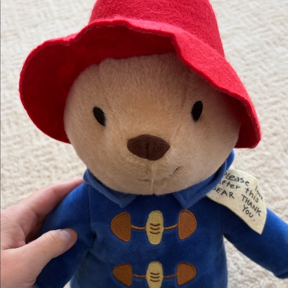 Charming Bear Plush Toy in Blue and Red Outfit - Picture 2 of 4